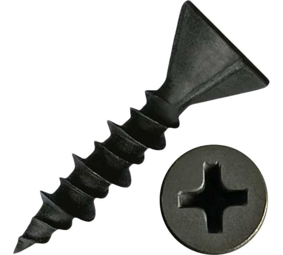 Саморез для крепления ГВЛ 23 Болта (гипсокартон) 3,9х19, чёрный 50 шт. B06003901911007ф50