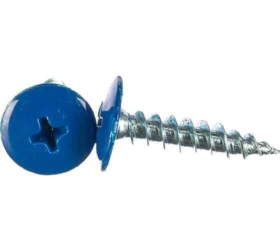 Саморез ARNO INDUSTRIES 4,2х19 мм 1кг, с прессшайбой острый для крепления листовых материалов RAL5005 синий AB3704201955M98