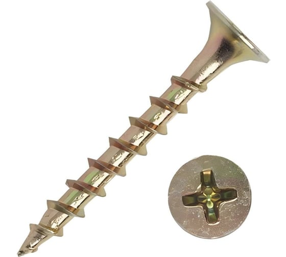 Саморез ARNO INDUSTRIES 3,5х45 мм 1кг, для крепления гипсокартона крупная резьба желтое цинковое покрытие AB1503504563O98 1