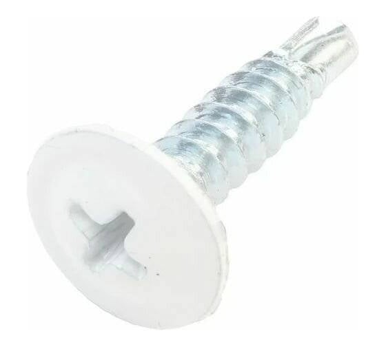 Саморез ARNO INDUSTRIES 4,2х32 мм 1кг, с прессшайбой со сверлом для крепления листового металла  RAL9003 белый AB3504203293998