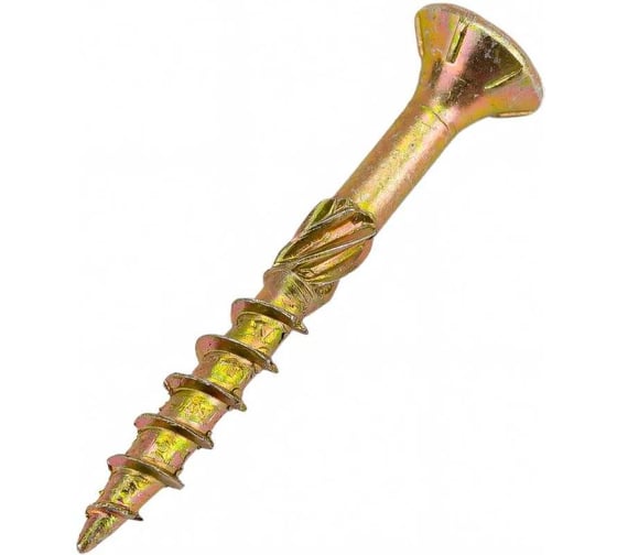 Саморез ARNO INDUSTRIES конструкционный 5х45 20 шт, для крепления деревянных конструкций 4, потайная головка шлиц Torx желтое цинковое покрытие AB9104504564007