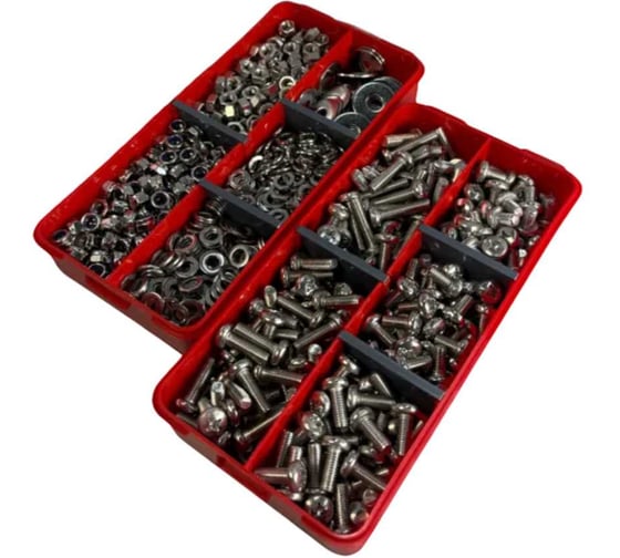 Набор органайзеров 23 Болта 2 в 1 винты гайки шайбы (М6) № 17 1000083/1000199