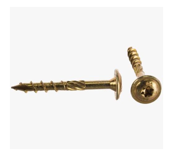 Саморез конструкционный ARNO INDUSTRIES 6х80 10 шт.. тарельчатый для крепления деревянных конструкций Torx желтое цинковое покрытие AB9308008061H07