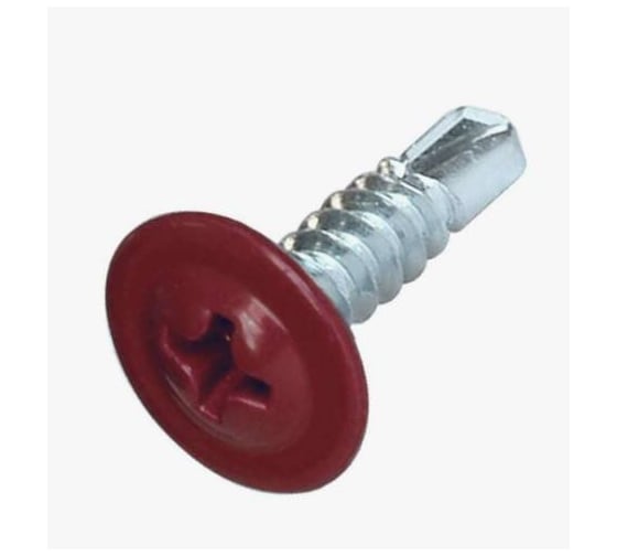 Саморез ARNO INDUSTRIES 4,2х13 1кг.. с прессшайбой со сверлом для крепления листового металла  цвет красный RAL3005 AB3504201335R98