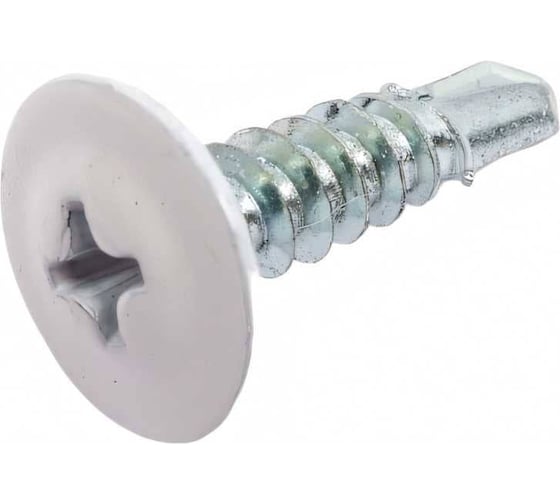 Саморез ARNO INDUSTRIES 4,2х19 1кг.. с прессшайбой со сверлом для крепления листового металла RAL9003 белый AB3504201993998