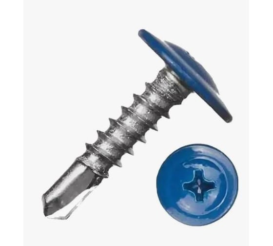 Саморез ARNO INDUSTRIES 4,2х19 1кг.. с прессшайбой со сверлом для крепления листового металла RAL5005 синий AB350420195590Ф