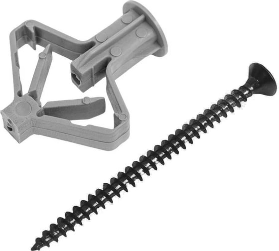 Дюбель-бабочка 23 БОЛТА 10х50 саморез черный по дереву 3,5х55,10шт B2O001005020500/БП-00002247ф10