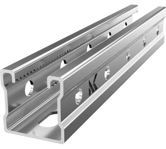 Страт-профиль CABLIDERTRAYS (траверса) усиленный ребрами жесткости с зубчатой накаткой перфорированный по основанию нержавеющая сталь СП1н-41х41-2,5-2000 AISI 304