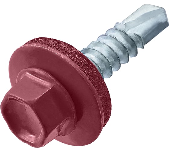 Саморез кровельный Стройметиз 4,8х35 RAL 3005 (винно-красный) (уп.250 шт) контейнер 2143510250