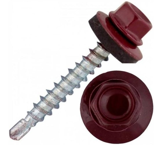 Саморез кровельный ARNO INDUSTRIES 4,8х50/51 1кг. для крепления кровельных материалов RAL3005 винно-красный AB5304805135098
