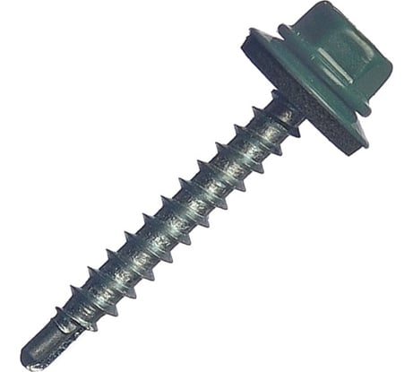 Кровельный саморез МЕТАЛЛСЕРВИС 4.8x35, RAL 6005, 200 шт. 1220568