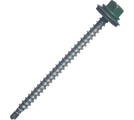 Кровельный саморез МЕТАЛЛСЕРВИС 4.8x70, RAL 6005, 100 шт. 1220579