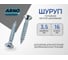 Шуруп ARNO INDUSTRIES потайной 3,5х16 1кг для дерева для крепления деревянных конструкций желтое цинкование AB7103501665007 2