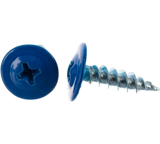 Саморез ARNO INDUSTRIES 4,2х25 1кг. с прессшайбой острый для крепления листовых материалов RAL5005 синий AB3704202555A98