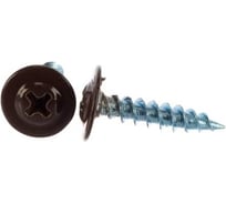 Саморез ARNO INDUSTRIES 4,2х19 1кг. с прессшайбой острый для крепления листовых материалов RAL8017 тёмно-коричневый AB370420198FE98