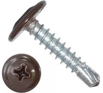 Саморез ARNO INDUSTRIES 4,2х25 1кг. с прессшайбой со сверлом для крепления листового металла RAL8017 коричневый AB350420258FA98