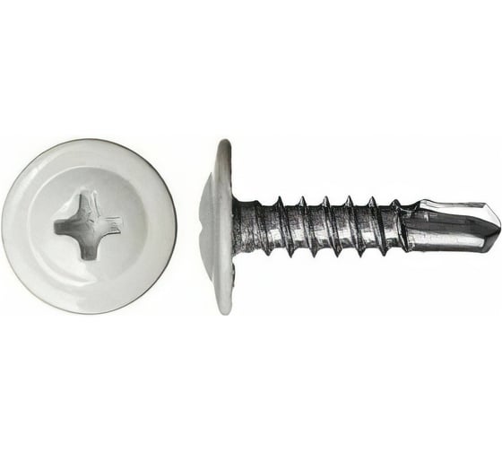 Саморез ARNO INDUSTRIES 4,2х16 1кг. с прессшайбой со сверлом для крепления листового металла RAL9003 белый AB3504201693F98