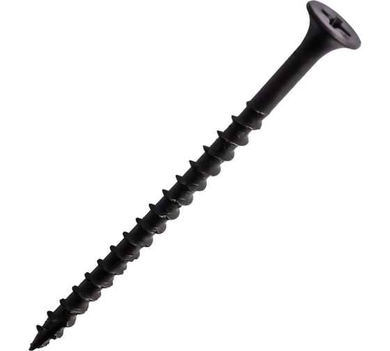 Шуруп гипсокартон-дерево FASTNR 3.9X65, редкая резьба, потайная головка, фосфатированные, с насечкой, 140 штук FR007