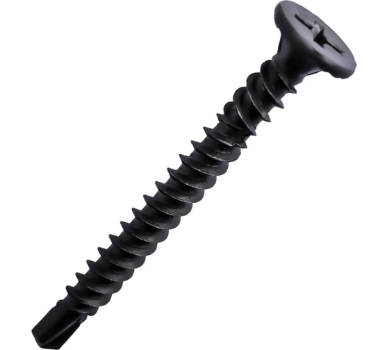 Шуруп гипсокартон-металл FASTNR с буром 3.9X38, частая резьба, потайная головка, фосфатированные, 200 штук FR071