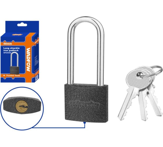 Замок навесной WADFOW с длинной дужкой 50 мм 6/60 WPD5550L