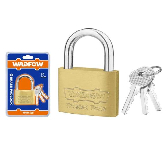 Замок навесной WADFOW латунный 20 мм 6/72 WPD1420