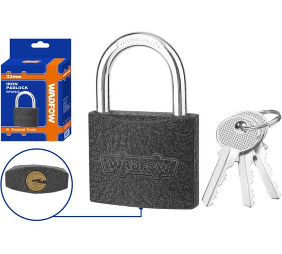 Замок навесной WADFOW 32 мм 6/120 WPD5530