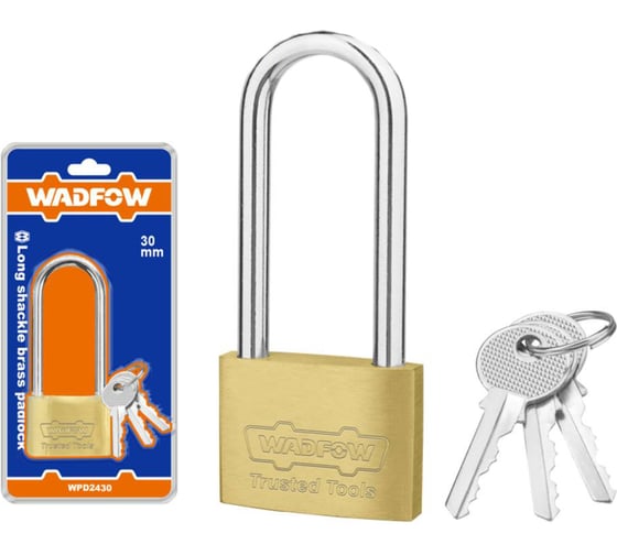 Замок навесной WADFOW латунный 30 мм 6/72 WPD2430