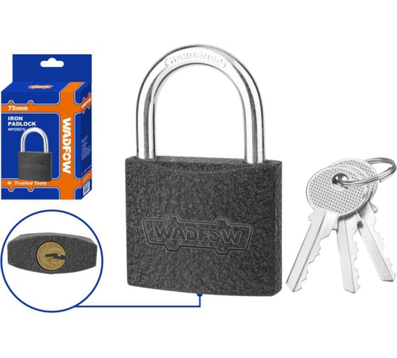 Замок навесной WADFOW 75 мм 6/36 WPD5575