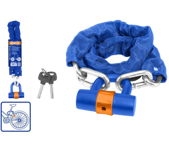 Велосипедный замок WADFOW 9.4х900 мм 4/8 WBK4194