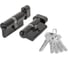 Цилиндровый механизм Fuaro (200 ZM/90) 2000ZM Knob 90 (45+10+35) BL-24 черный 5Key с вертушкой 60093 1