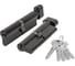 Цилиндровый механизм Fuaro (200 ZM/110) 2000ZM Knob 110(55+10+45) BL-24 черный 5Key с вертушкой 60107 1