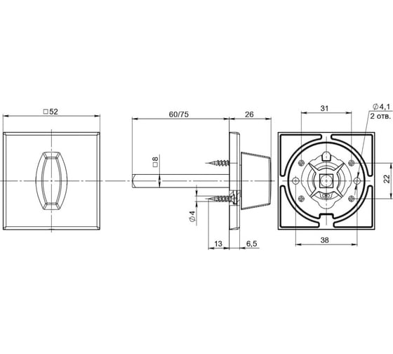 Ручка поворотная Fuaro BKW8x75.K.RL52 (BKW8x75 RL) ABG-6 зелёная бронза 63251