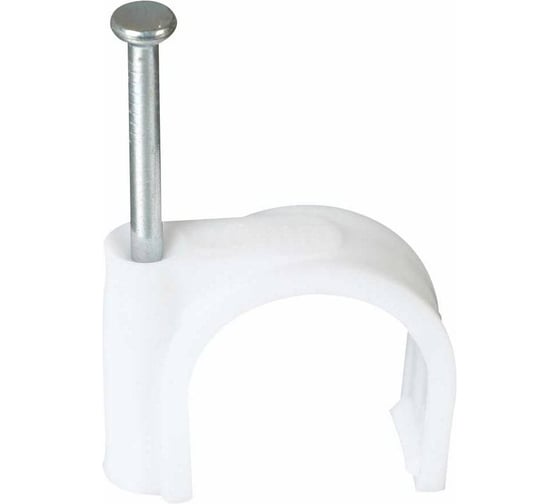 Скоба HLT 20мм круглая пластиковая белая 100 шт (5уп./уп.) 084-07-13