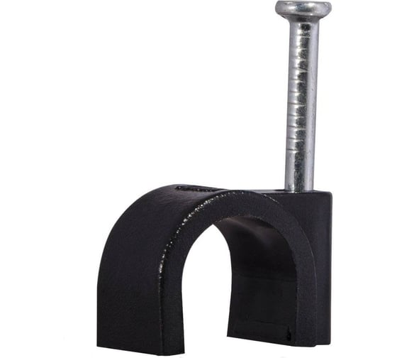 Скоба HLT 9мм круглая пластиковая черная 100 шт (5уп./уп.) 084-07-103