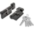 Цилиндровый механизм FUARO (200 ZM/80) 2000ZM Knob 80 (30+10+40) BL-24 черный 5Key с вертушкой 60083 1