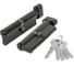 Цилиндровый механизм FUARO (200 ZM/100) 2000ZM Knob 100 (50+10+40) BL-24 черный 5Key с вертушкой 60099 1