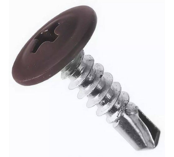 Саморез с прессшайбой 23 Болта сверло 4,2х19 RAL8019 серо-корич.50шт B0021420198G907ф50