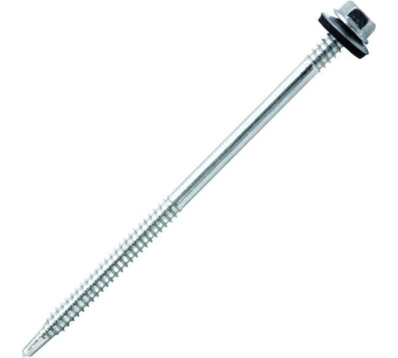 Саморез Сэндвич Stalmax LSSM-6 6,3/5,5х235 для металлической подконструкции до 6 мм с EPDM шайбой и сверлом (арт. 11265) оцинкованная сталь (уп. 200 шт) 11265-023