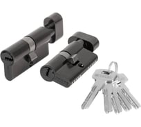 Цилиндровый механизм FUARO (200 ZM/90) 2000ZM Knob 90 (40+10+40) BL-24 черный 5Key с вертушкой 60091