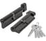 Цилиндровый механизм FUARO (200 ZM/110) 2000ZM Knob 110 (45+10+55) BL-24 черный 5Key с вертушкой 60103 5