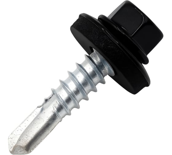 Саморез кровельный Stalmax LSR-M 5,5х19 (RAL 9005) сверло №3 для металлической обрешетки с EPDM шайбой (арт. 10323) оцинкованная сталь (уп. 250 шт) 10323-023