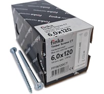 Шурупы конструкционные Finka Timber Screws CT 6,0x120 TX30 (Голубой цинк, тарелка, 100шт) FF06120CT