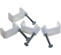 Прямоугольная скоба для крепления кабеля STAYER 8 мм, с оцинкован гвоздем, 100 шт. 4511-08