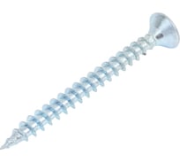 Универсальный саморез КВАДРА 5x50 белый, потайная голова, цинк, кор. 100 шт. 503050200100