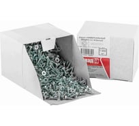 Универсальный саморез КВАДРА 4x16 белый, потайная голова, цинк, кор. 1000 шт. 403016501000