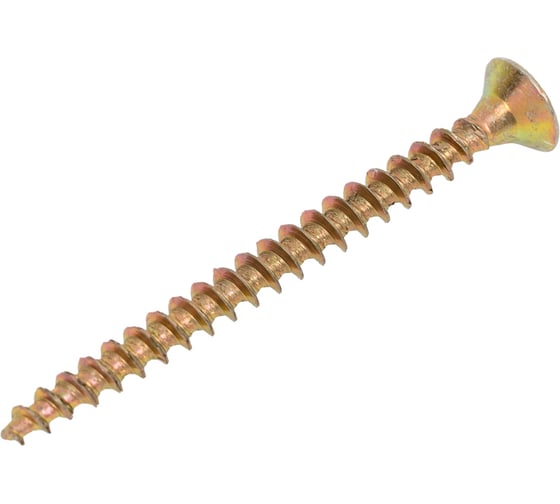 Универсальный саморез КВАДРА 3.5x40 желтый, потайная голова, цинк, кор. 100 шт. 354040020100