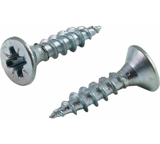 Универсальный саморез КВАДРА 4.5x35 белый, потайная голова, цинк, кор. 250 шт. 453035050250