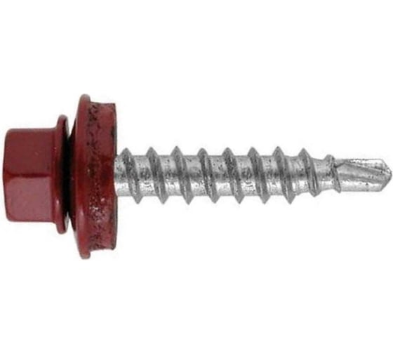 Саморез кровельный СаМат Плюс 4,8х35 RAL 3005 GTF (кр.вино ) (25 шт) KRP-5829