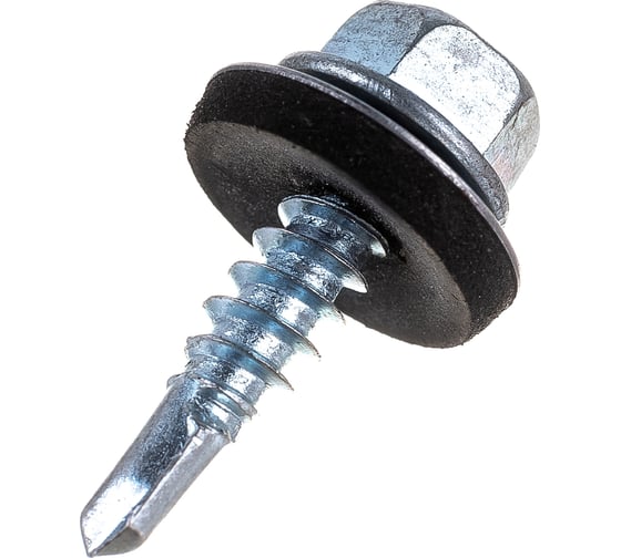 Кровельный саморез КВАДРА 4.8x19, цинк, сверло PT. 3, шайба EPDM, кор. 250 шт. 480201003250 1