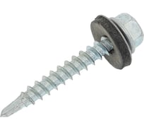 Кровельный саморез КВАДРА 4.8x35, цинк, сверло PT. 1, шайба EPDM, кор. 100 шт. 480350250100